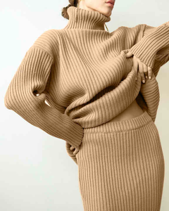 High Quality <b>Women's</b> Plus Size Turtleneck Breathable Sweater Long-Sleeve Loose <b>Oversized</b> Knitted Pullover Sweater - Product Image 5