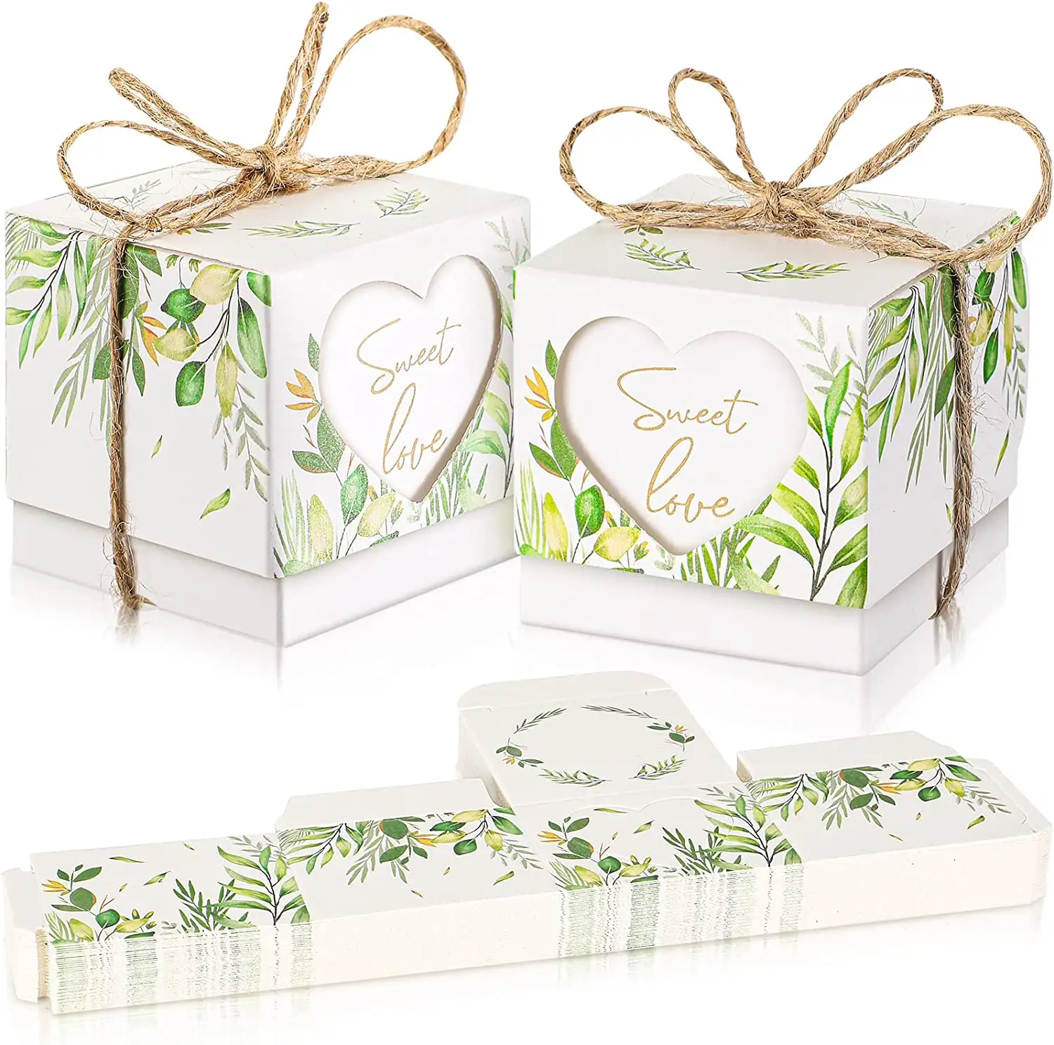 Caixas De Papel Kraft Personalizado Mini Presente Favores Do Partido De Noivado Estilo Floresta Verde Rústico Caixas De Doces para O Casamento Do Chuveiro De Noiva