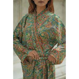Vestido Kimono de Lujo en Mezcla de Seda, Suave y Transpirable, Largo y Tejido, para Mujer, Ideal para Damas de Honor, Playa, Resort, Ropa de Dormir y Ropa de Estar por Casa - Product Image 1