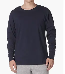 Men's Long Sleeve 100% Cotton Tee 2023 New Arrival Cotton T-shirt Manufacturing from Bangladesh