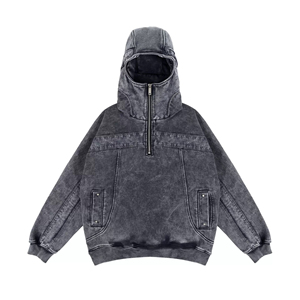 Sudaderas con Capucha Unisex con Cierre y Logotipo Personalizado, de Alta Calidad, 100% Algodón Felpa, Talla Grande, Bordado 3D, Lavado a la Piedra, Transpirables, Invierno, 360g - Product Image 6