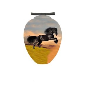 Urna de aluminio para adultos, diseño antiguo, Color personalizado, árbol de troncos de bosque, tema impreso, urna funeraria para adultos para cremación - Product Image 6