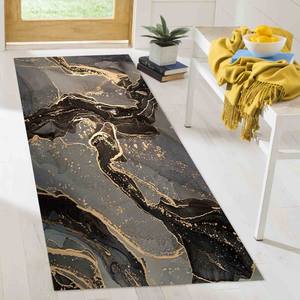 Black Marble <b>Rug</b>: Gold Veins, Modern Indoor/<b>Outdoor</b> Decor,Chenille <b>Rug</b> - Product Image 5