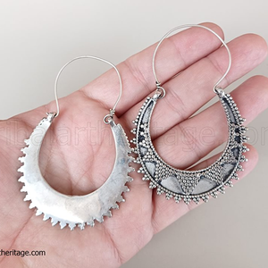 Boucles d'oreilles tribales Kuchi faites à la main Bijoux ethniques afghans vintage Boucles d'oreilles pendantes de style bohème - Product Image 2