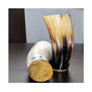 Tasse en corne et verre collection fait à la main rustique poli style médiéval ensemble de boisson adapté aux fêtes décor de bar et cadeaux - Product Image 2