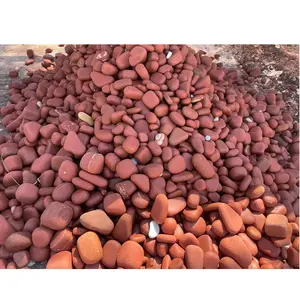 具有竞争力的价格天然红色砂岩卵石石材用于花园道路铺路美化砾石