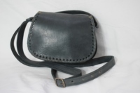 Sac à bandoulière vintage en cuir véritable sculpté géométriquement pour femmes, modèle Moroccansoul 765