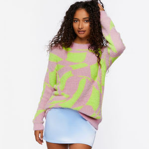 Suéter de Cuello Redondo de Lana Tejida Personalizado para Mujer 2024, Transpirable, Delgado, Estilo Urbano, para Otoño e Invierno, Uso en Exteriores, con Logotipo Frontal - Product Image 1