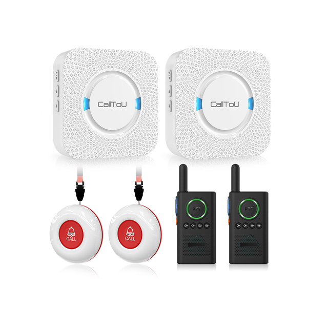 Daytech Wireless Call Pagers System Home Intercom System Long Range 2 Way Radio for Elderly Patient Pregnant Hospital Clinic Use