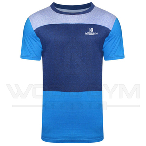 T-shirt pour homme à séchage rapide avec logo personnalisé, motif uni, nouvelle arrivée, coton et polyester, vêtements de sport décontractés - Product Image 1