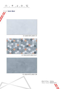 Carreaux muraux en céramique décoratifs 300x600mm pour salle de bain et cuisine, finition brillante mate, sculpture de sucre, collection de murs intérieurs - Product Image 4