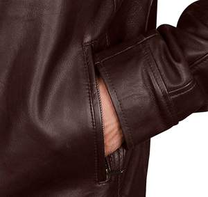 Chaqueta de cuero de oveja personalizada y elegante para hombre con bordado, estilo urbano. - Product Image 2