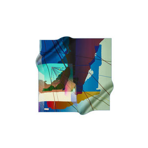 Luxury Custom Design Digital Printed <b>Silk</b> Twill Scarf-Light <b>Green</b> 90x90 Square - Product Image 1