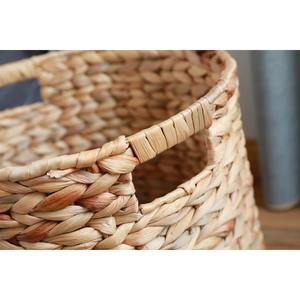 Grand panier rond en jacinthe d'eau tressé avec poignées, panier de rangement fait à la main, vente en gros, écologique, fabriqué au Vietnam - Product Image 5