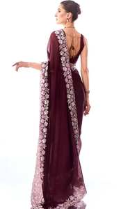 Saree en georgette de style Bollywood avec broderie miroir originale et chemisier à paillettes pour les occasions festives Nouvelle collection 2025 - Product Image 4