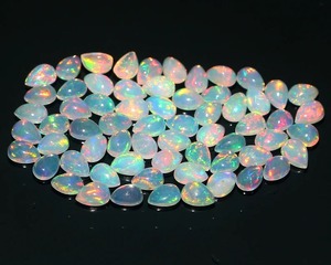 Ópalo Natural Etíope de Primera Calidad, Multicolor, 64 Piezas, 5x7 mm, Cabujón en Forma de Pera, Calibrado, Suelto, Certificado por Terceros - Product Image 3