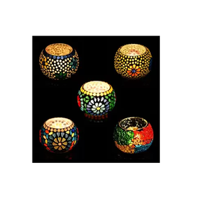 เชิงเทียนแก้วโมเสคหลายขนาดสำหรับตกแต่งบ้านอีสเตอร์ - Product Image 4