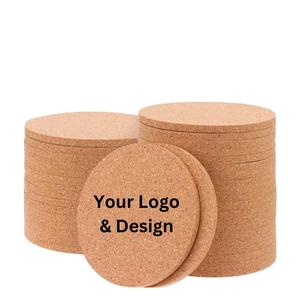 Wholesale Custom Printed logo Any Size Thickness Circular Natural <b>Cork</b> <b>coaster</b> - Product Image 1