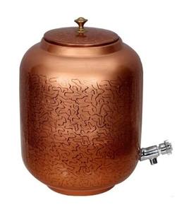 หม้อทองแดงโบราณ 2025 Heritage Copper Matka ขนาด 16 ลิตร ลวดลายสลักแบบโบราณ สินค้าขายดี พร้อมศิลปะดั้งเดิมสำหรับต้มน้ำ - Product Image 1
