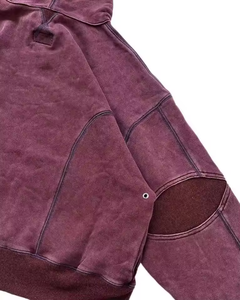 Sweat à capuche surdimensionné avec logo personnalisé avec poches multifonctionnelles Sweats à capuche pour hommes avec boutons pression Sweats à capuche délavés vintage pour hommes - Product Image 6