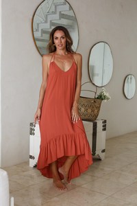 Bohème femmes dos nu dames Maxi robes 100% rayonne sans manches été ample Sexy dos nu Maxi pour les femmes - Product Image 2