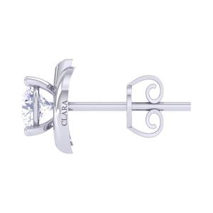 NOVAMART Fine 925 Sterling <b>Silver</b> <b>Stud</b> <b>Earrings</b> for Swiss Zirconia Solitaire with Platinum Plating Elegant Gift Women & Girls Wh - Product Image 2