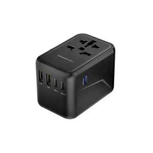 Универсальный многопортовый адаптер Powerology для путешествий 3x Type-C с 2x USB-A портами 65 Вт PD