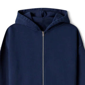 Sudadera con capucha OEM personalizada Premium con cremallera para hombre Sudadera con capucha cálida y elegante de algodón polar con cremallera de peso pesado con técnicas de teñido liso - Product Image 2