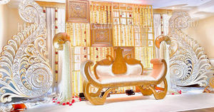 Elegante sofá de escenario de boda para novia novio Comefatable sofá de calidad superior Reino Unido EE. UU. Barat recepción sofá estilo indio boda - Product Image 5