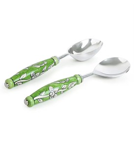 Juego de cubiertos de aspecto moderno Maat, juego de cuchara y tenedor de acabado dorado para vajilla, juego de servidor de ensalada decorado de 2 uds. - Product Image 6