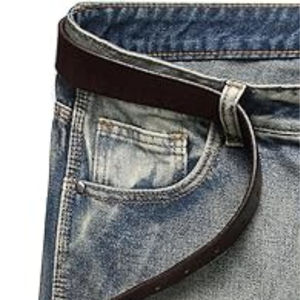 2025 New Blue Men's 100% Cotton Denim Eco-Friendly Casual Rugged Mid Waist Relaxed Fit Distressed Style <b>Shorts</b> - Product Image 3