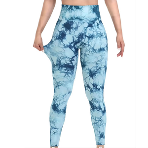 Servicio OEM 2025 Mujeres Tie-Dye Seamless Peach Butt High Waist Butt Pants Stretch Fitness Yoga Pants Activewear mujeres legging - Product Image 3