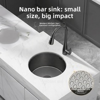 Évier simple sous-comptoir moderne MOSHE en acier inoxydable 304, épaisseur 3 mm, avec robinet chaud/froid, pour bar, comptoir ou îlot de cuisine occidental