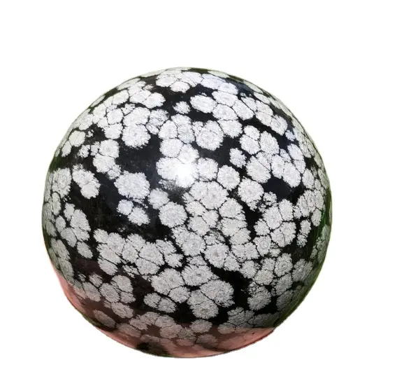 Esfera de cristal de energía Natural de gran oferta de la mejor calidad, Bola de obsidiana de copo de nieve negra pulida a mano para decorar curativo