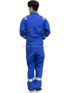 Monos de seguridad industrial de alta visibilidad de algodón 100%, monos de trabajo reflectantes transpirables ignífugos para construcción y trabajo de fábrica - Product Image 2