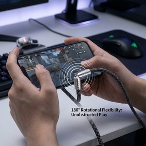 Câble USB C de charge rapide Alova 240W PD 3.1, 180 cm °   Câble de type C en alliage de zinc rotatif avec puce E-Marker pour MacBook, <span class=keywords><strong>iPhone</strong></span> - Product Image 2