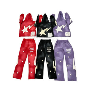 OEM Wholesale Men's High Quality Casual Training <b>Tracksuit</b> Plus Size XL Custom Logo Puff Print Long Sleeves Plain 100% Cotton - Product Image 1