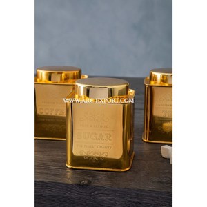 Trending Designing Solid Brass Gold Plated Kitchen Decorative Tin Pots Customized Shape and Size Metal Vintage Kitchen Canister - Product Image 1