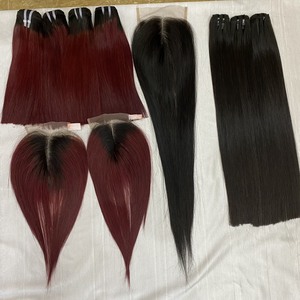 Extensions de cheveux vierges Remy Super Double Drawn, trame double cousue à la machine, lisses comme des baguettes, couleur personnalisable, matière dentelle HD, vietnamienne - Product Image 4