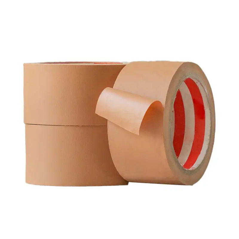 Brown Pvc Easy Packing Duct Backing Embossed Cloth Tear Strip Tape