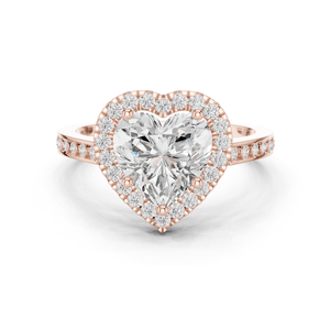 Bague en diamant avec cœur en moissanite 14K pour femme - Product Image 2