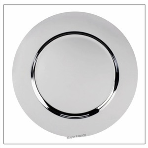 Assiette de service ronde en acier inoxydable écologique et polyvalente, 33 cm, couleur émaillée revêtue de poudre, classique pour la maison, l'hôtel, les fêtes, le service de nourriture - Product Image 5