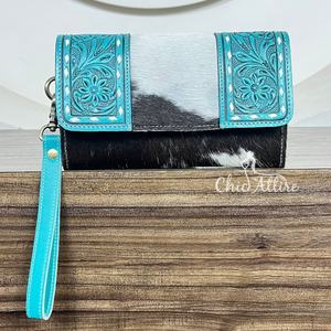 Nouveau portefeuille long pour téléphone en cuir véritable de vachette, grande capacité, blocage RFID, fait main, avec dragonne, de luxe, pour femmes, collection 2025 - Product Image 1