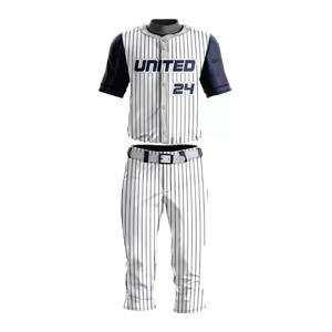 Uniforme de baseball unisexe personnalisé avec votre propre logo, très vendu, 100% polyester respirant, séchage rapide, design de logo frontal, taille plus - Product Image 1