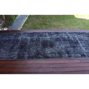 Tapis turc, tapis de couloir 3,5x10,9 pieds, tapis en laine noir et gris - Product Image 3