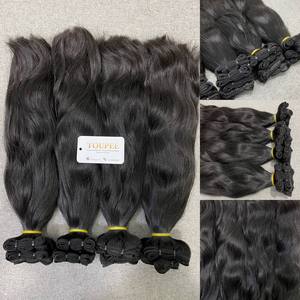 Cabello de trama dibujado vietnamita 100% Cabello humano Ondulado natural Donante único Estándar de exportación de color natural - Product Image 1