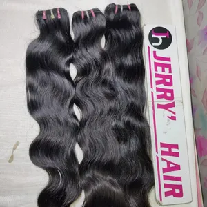 100% Pure Unprocessed raw Virgin Indian temple hair suppliers in Chennai Natural Body Wavy Hair Extension