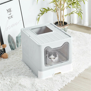 环保家用猫砂盆马桶便携式手动易清洁高边不锈钢猫砂盆 - Product Image 6