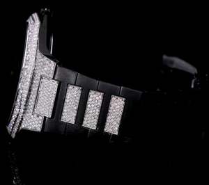 Reloj con correa de acero inoxidable para hombre personalizado, Moissanite cortado/diamantes cultivados en laboratorio, esfera de cristal, ventana, regalo de cumpleaños perfecto para él - Product Image 3