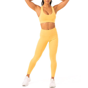 Ventes chaudes 2025 Ensembles de yoga Fitness pour femmes Gym Fitness Ensemble de yoga deux pièces pour femmes Entraînement Spandex Nylon Ensembles de yoga - Product Image 1